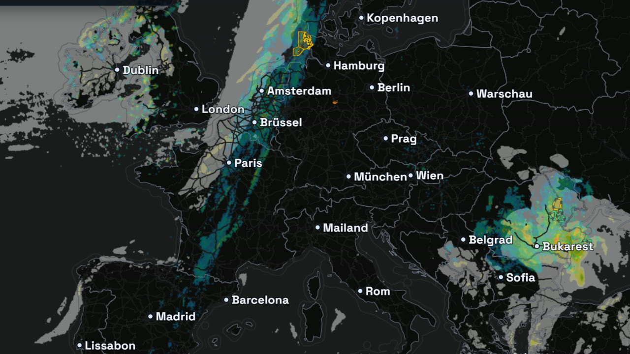 Recorded European weather map rendered by Stormtape