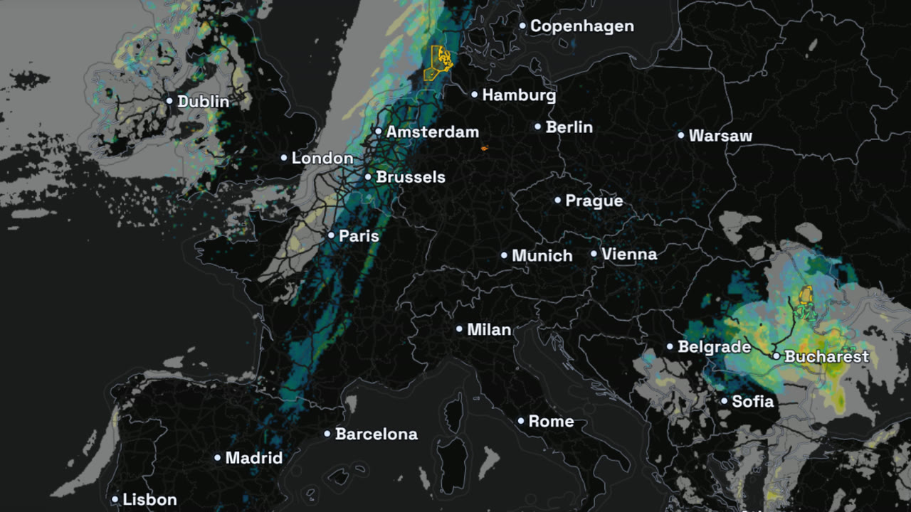 Recorded European weather map rendered by Stormtape